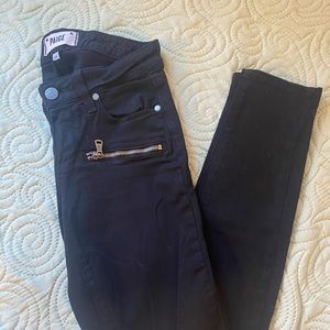 Paige Black Pants Zipper Pockets size 24